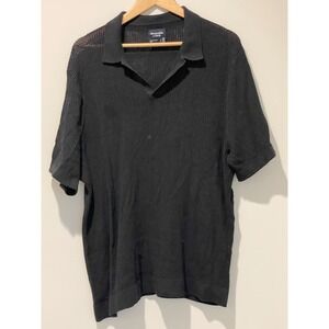 Abercrombie & Fitch XXL Tall Black Knit Polo Shirt Short Sleeve Casual